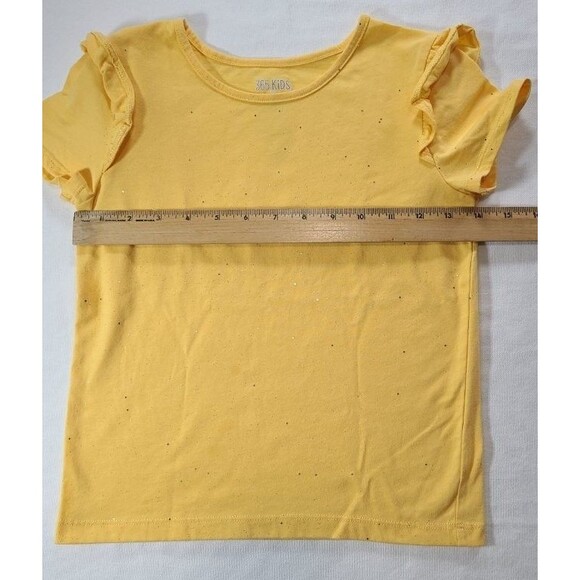 Girls 2-Piece Yellow Glitter Ruffle Tee & Black Leggings Set Size 8 - Picture 6 of 11